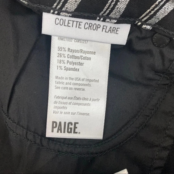 NWOT PAIGE Colette Crop Flare Jeans Silver Stripe Denim Casual Women’s 29 - Picture 10 of 15